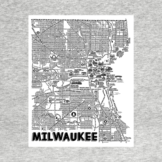 Milwaukee Map Art by fiberandgloss